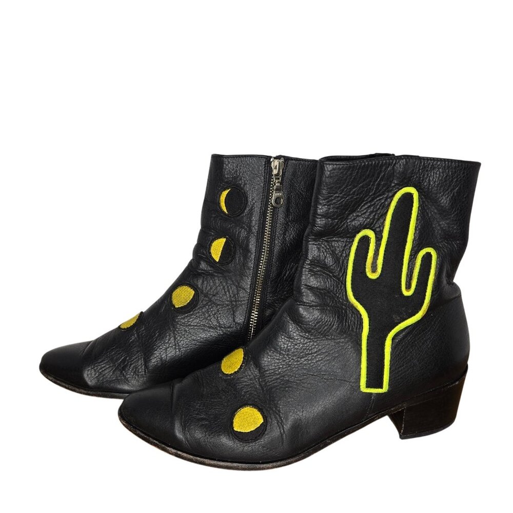 Modern Vice NYC Black Leather "The Cacti Boot" Black Leather Women's US 9.5 - Picture 3 of 12